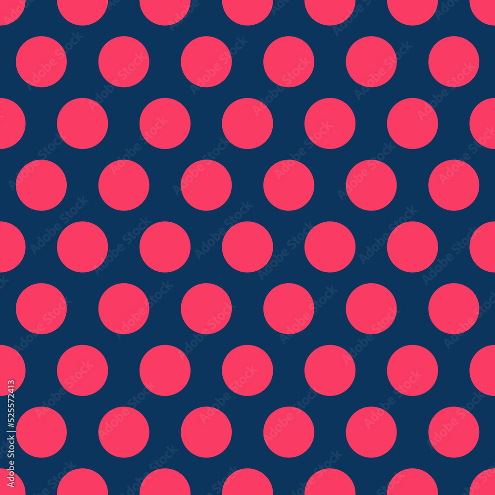 Polka dot texture, pink on navy blue polka dot seamless pattern as background Polka dot texture, pink on navy blue polka dot seamless pattern as background