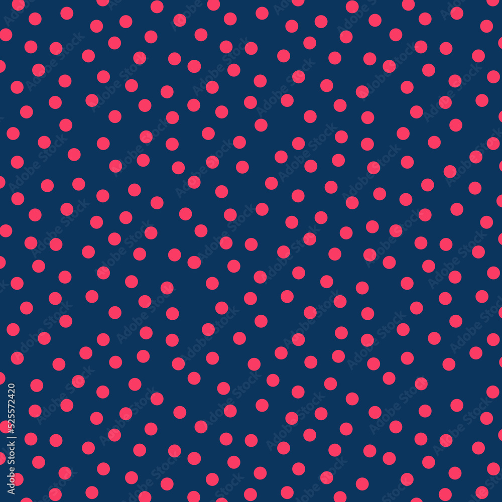 Polka dot texture, pink on navy blue polka dot seamless pattern as background Polka dot texture, pink on navy blue polka dot seamless pattern as background