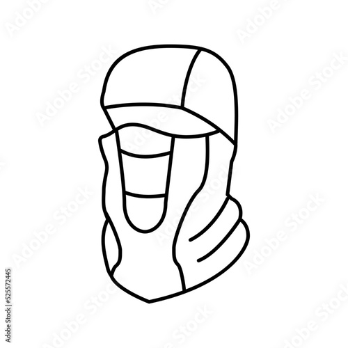 balaclava hat cap line icon vector illustration