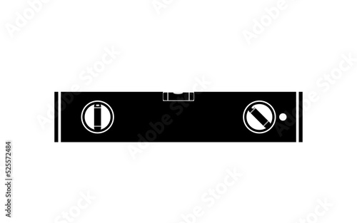 Spirit level vector silhouette black color isolated. Waterpass vector concept.