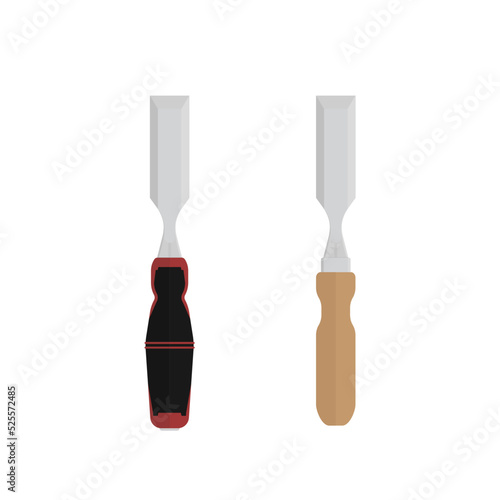 Chisel illustration vector flat design editable.Vintage Chisel wood. Chisel modern