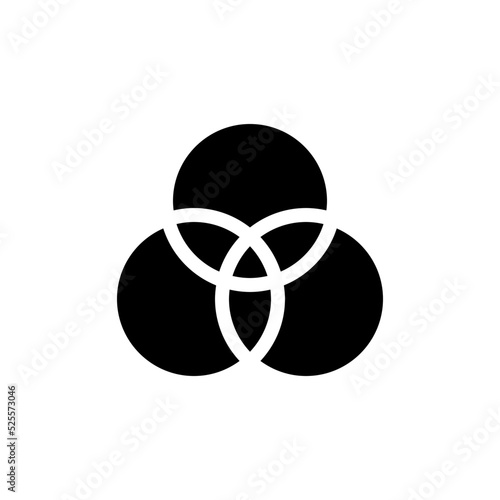 Color adjustment black glyph ui icon. RGB model. Simple filled line element. User interface design. Silhouette symbol on white space. Solid pictogram for web, mobile. Isolated vector illustration