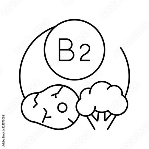 b2 vitamin line icon vector illustration