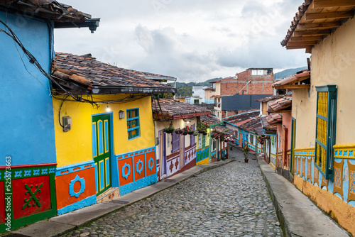 colorful town of guatape in antioquia district, colombia. © jon_chica