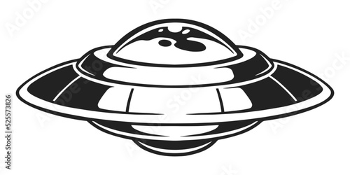 Flying saucer vintage logotype monochrome