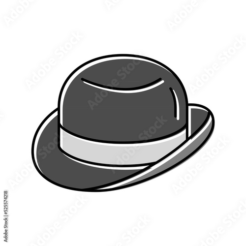 bowler hat cap color icon vector illustration