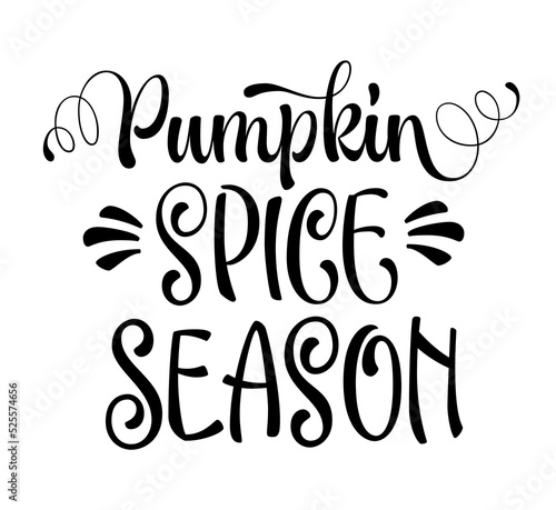 Pupmkin spice season - vector lettering design element for any purposes.