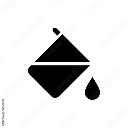 Paint bucket tool black glyph ui icon. Simple filled line element. User interface design. Silhouette symbol on white space. Solid pictogram for web, mobile. Isolated vector illustration