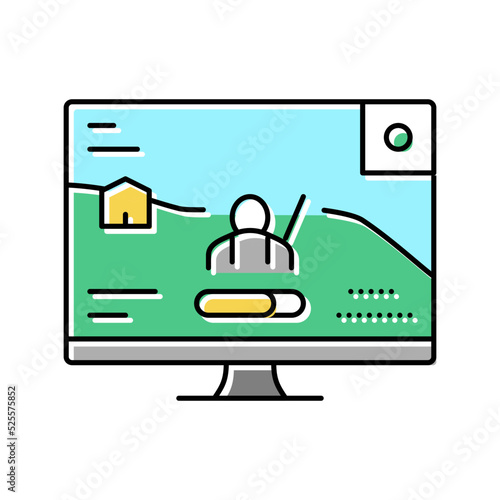 battle royale video game color icon vector illustration