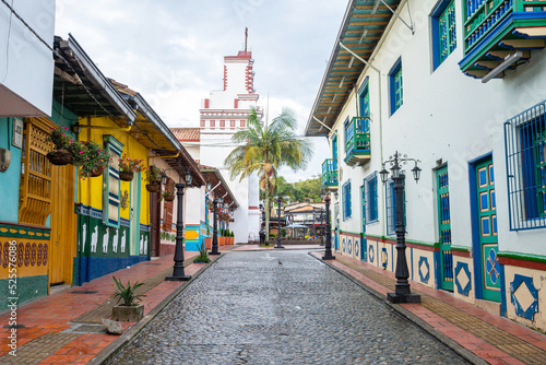 colorful town of guatape in antioquia district, colombia. photo