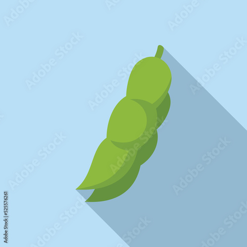Gmo peas icon flat vector. Dna food
