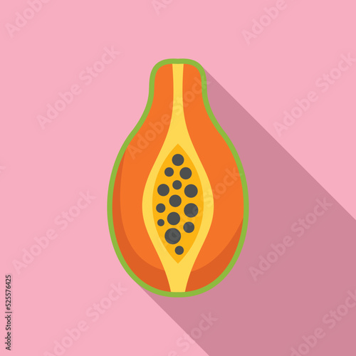 Gmo papaya icon flat vector. Agriculture food