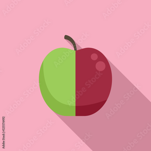 Gmo apple icon flat vector. Chemistry test