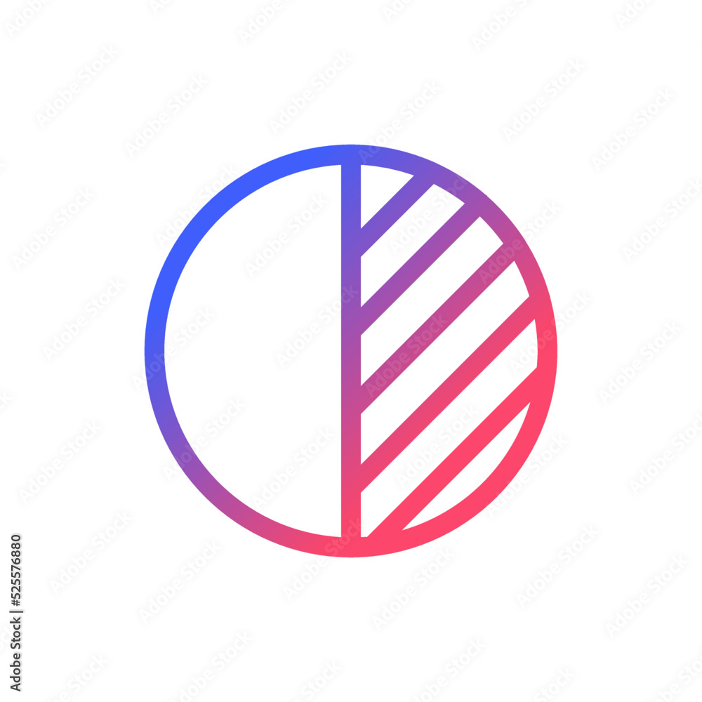 Contrast pixel perfect gradient linear ui icon. Photo editor. Adjust light and dark parts of picture. Line color user interface symbol. Modern style pictogram. Vector isolated outline illustration Contrast pixel perfect gradient linear ui icon. Photo editor. Adjust light and dark parts of picture. Line color user interface symbol. Modern style pictogram. Vector isolated outline illustration