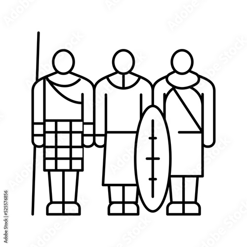 tribe african line icon vector illustration