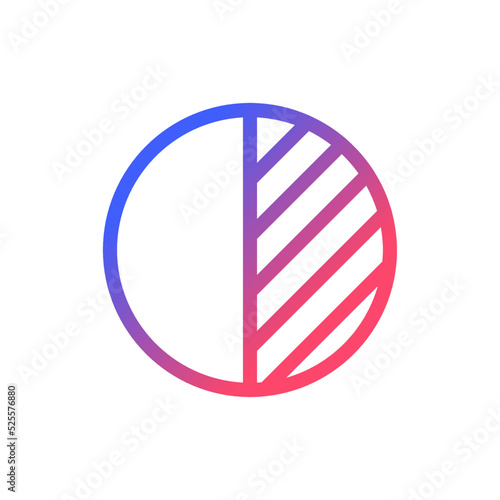 Contrast pixel perfect gradient linear ui icon. Photo editor. Adjust light and dark parts of picture. Line color user interface symbol. Modern style pictogram. Vector isolated outline illustration