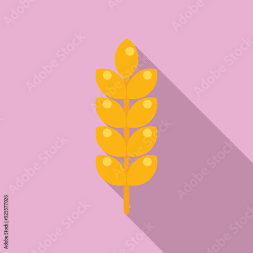 Gmo wheat icon flat vector. Dna food