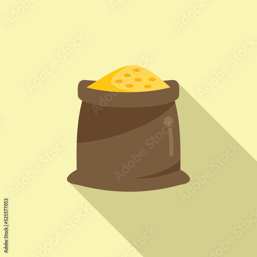 Gmo grain sack icon flat vector. Agriculture food
