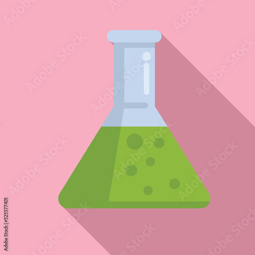 Flask laboratory icon flat vector. Gmo food