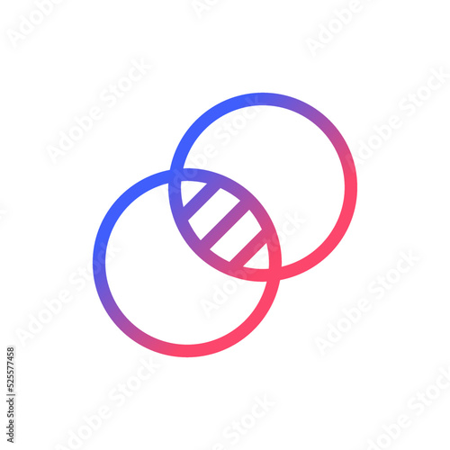 Double exposure pixel perfect gradient linear ui icon. Combine two images at one. Photo editor. Line color user interface symbol. Modern style pictogram. Vector isolated outline illustration