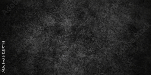 Dark black conrcrete cracked stone marble wall grunge backdrop background. panorama dark black with gray stucco wall  blank grunge vintage surface design. Worn gray grungy background.