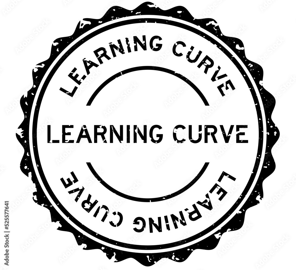 Fototapeta premium Grunge black learning curve word round rubber seal stamp on white background