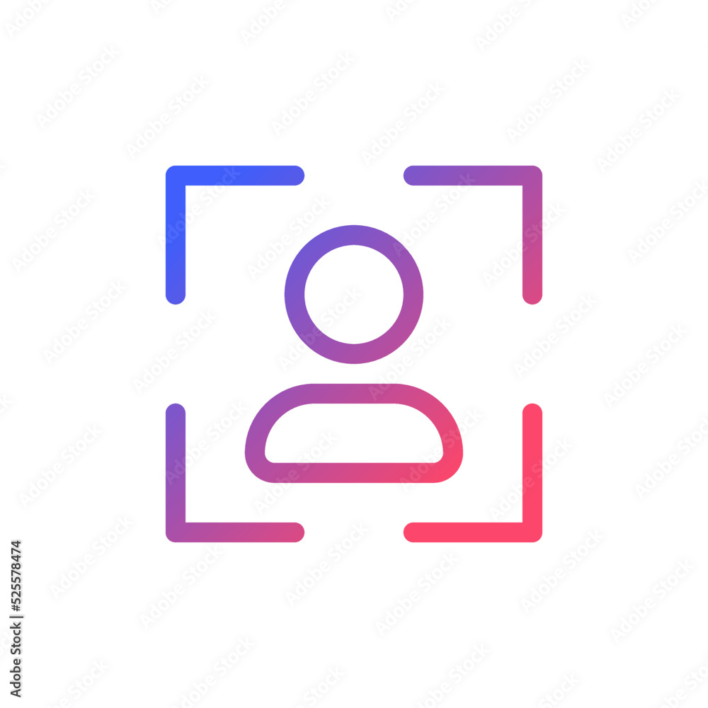 Profile image pixel perfect gradient linear ui icon. Social media user photo. Photography editor tool. Line color user interface symbol. Modern style pictogram. Vector isolated outline illustration Profile image pixel perfect gradient linear ui icon. Social media user photo. Photography editor tool. Line color user interface symbol. Modern style pictogram. Vector isolated outline illustration