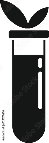 Agriculture lab test tube icon simple vector. Gmo food