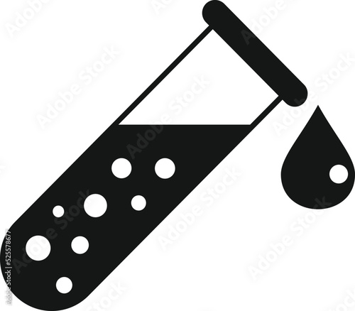 Chemical test tube icon simple vector. Gmo food
