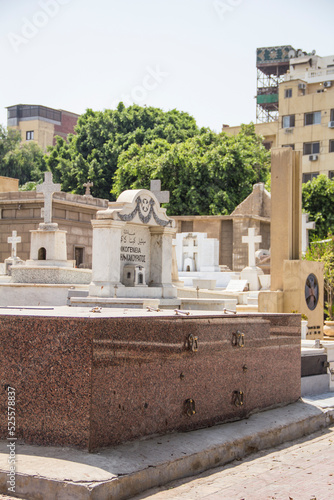 The old cemetery in the Coptic Cairo (Masr al-Qadima) district of Old Cairo, Egyptv photo