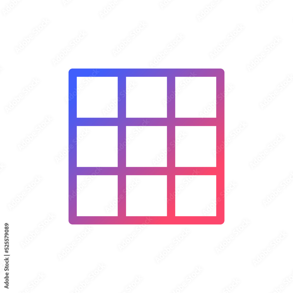 Rule of thirds grid pixel perfect gradient linear ui icon. Photo composition. Image editor. Line color user interface symbol. Modern style pictogram. Vector isolated outline illustration Rule of thirds grid pixel perfect gradient linear ui icon. Photo composition. Image editor. Line color user interface symbol. Modern style pictogram. Vector isolated outline illustration