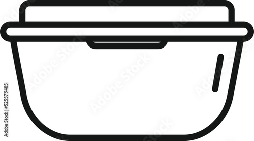 Gmo food pot icon outline vector. Agriculture dna