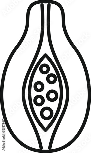 Gmo papaya icon outline vector. Agriculture food