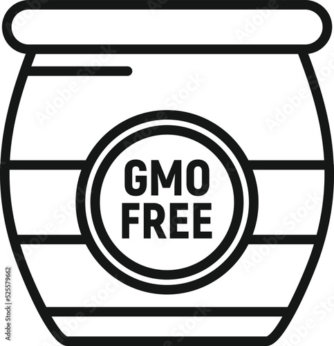 Gmo free jar icon outline vector. Dna food