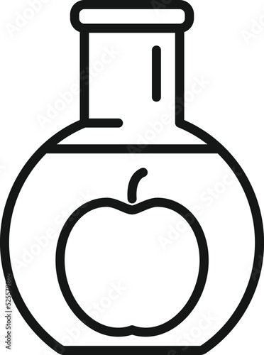Dna flask apple icon outline vector. Gmo food