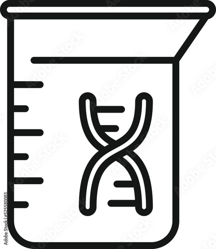 Flask science icon outline vector. Gmo food