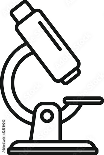 Dna microscope icon outline vector. Gmo food