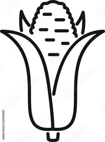 Gmo corn icon outline vector. Dna food
