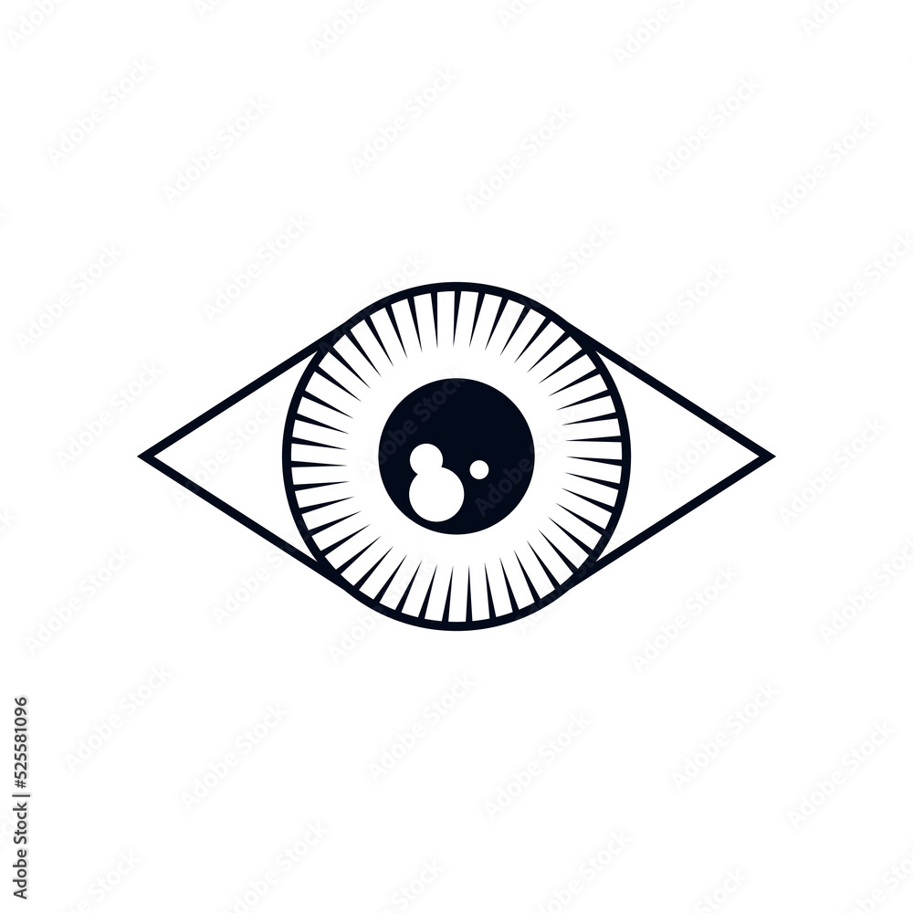Laser eye surgery linear logo. Vector minimal illustration of outline