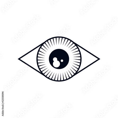 Laser eye surgery linear logo. Vector minimal illustration of outline eye icon. Editable stroke. Design template for medicine clinics or centers, laser eye treatment.