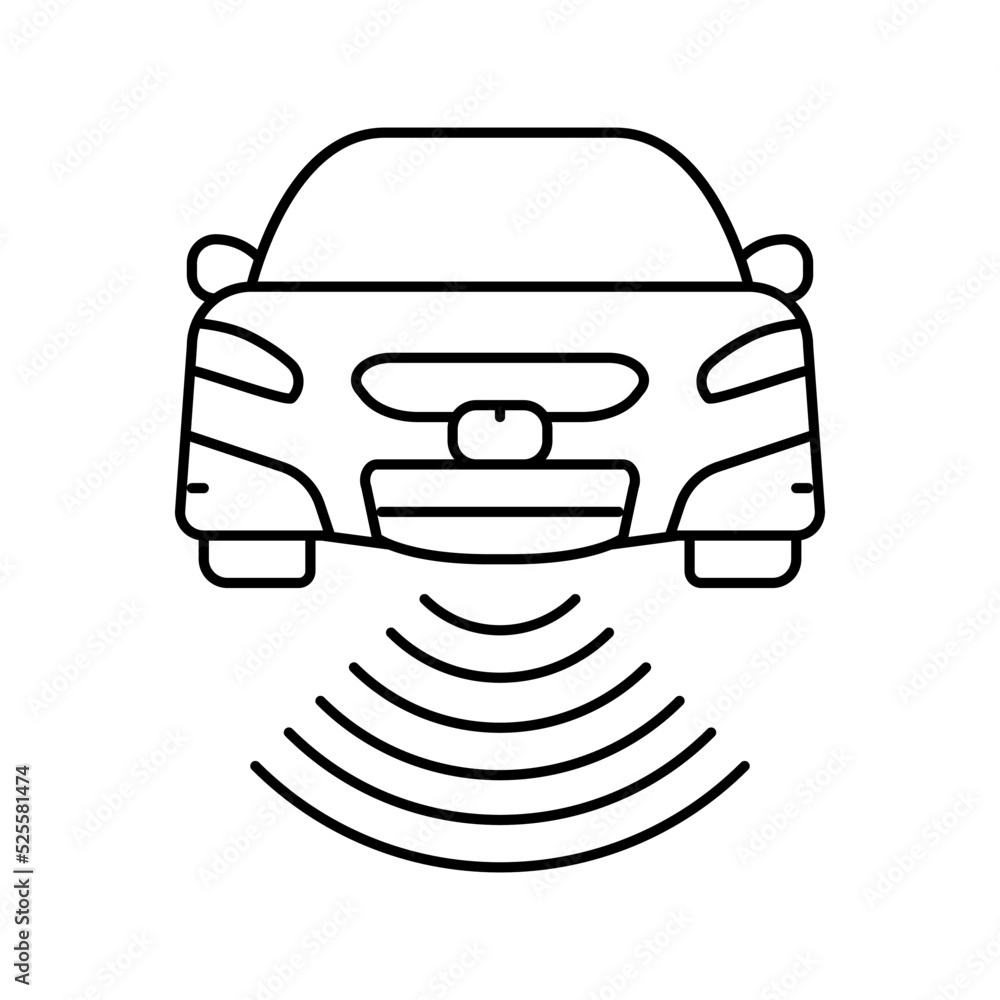 automobile sensor line icon vector illustration