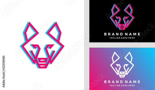 Modern wolf head logo design vector illustration