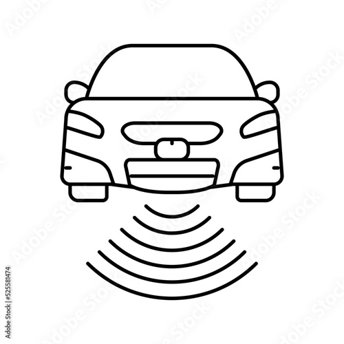automobile sensor line icon vector illustration