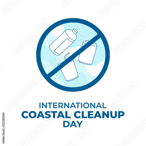 International Coastal Cleanup Day Poster Background Template Vector Illustration Raise Awareness Remove Ocean Trash