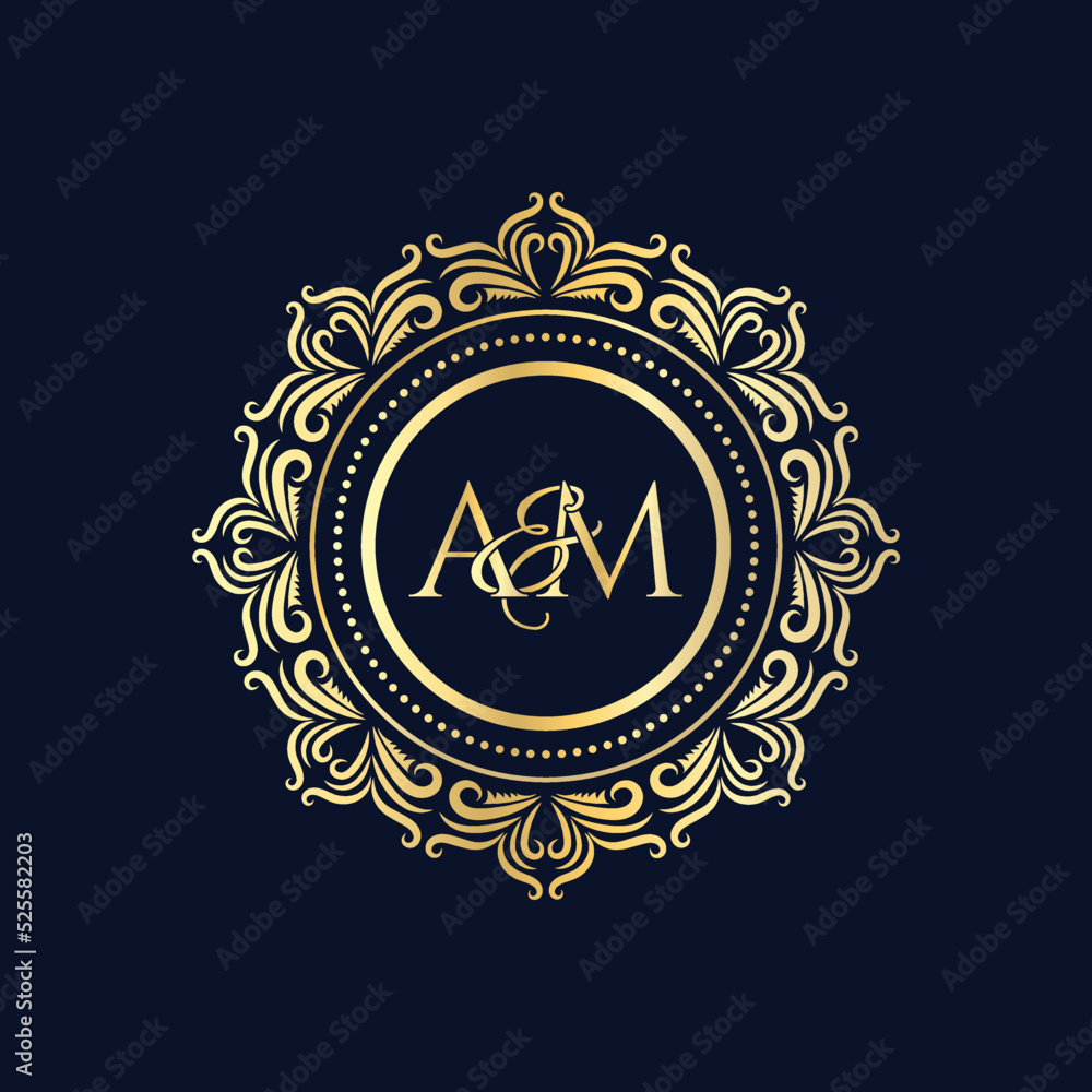 Obraz premium A and M, AM logo initial vector mark, AM luxury ornament monogram logo
