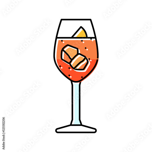 spritz cocktail glass drink color icon vector illustration