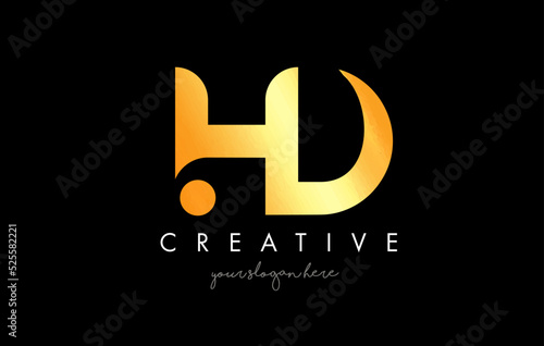 Golden Gold HD Letter Logo Design with Creative Modern Trendy Typography.