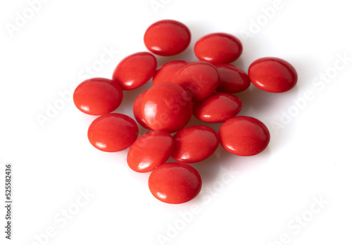 Image of red pills isolated with shadows