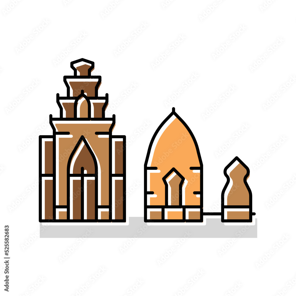 towers po nagar color icon vector illustration