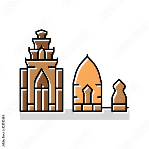 towers po nagar color icon vector illustration